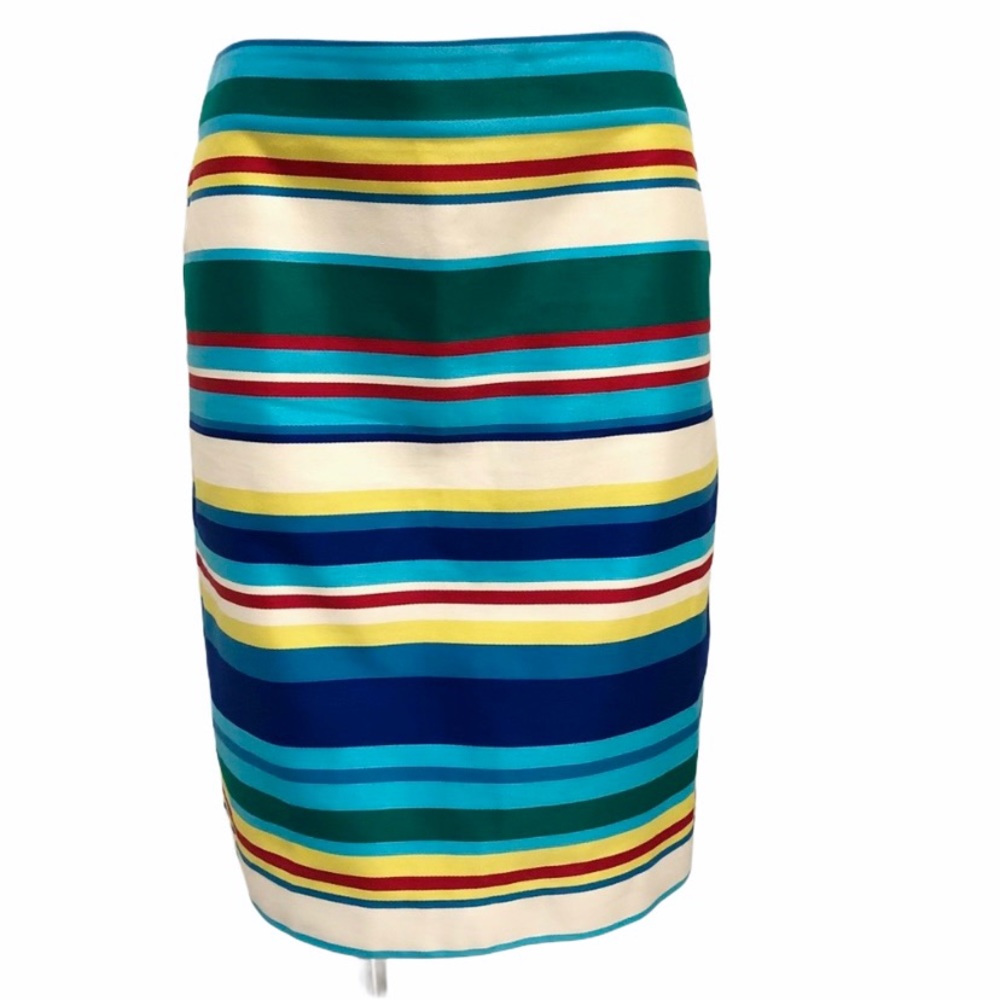 Talbots Blue Green Rainbow Stripe Pencil Skirt - Size 4P